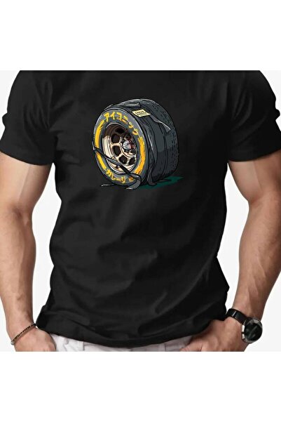 NOURAM Men'S Summer Casual Short-Sleeve T-Shirt with a Tire Pattern