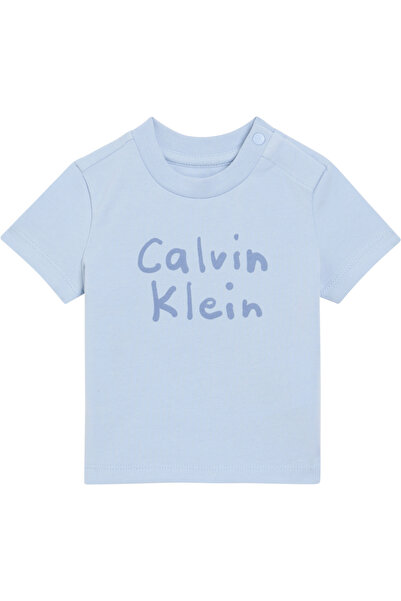 Calvin Klein Logo Detaylı Mavi Yenidoğan Ss T-Shirt