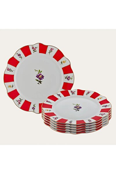 SUDE HOME Acem Red 6-Piece Serving Plate 27cm