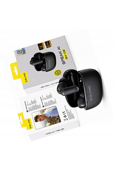 Blavec Căști traducătoare negre TWS BW-08 cu traducere AI pentru Realme C55