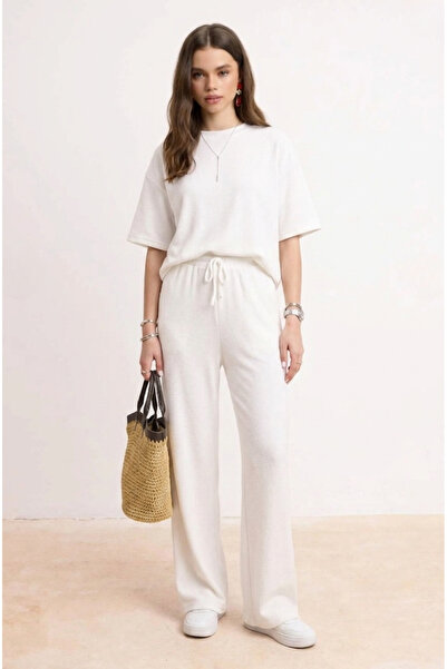 TrendAllStore White Color Modal Fabric Double Top and Bottom Set