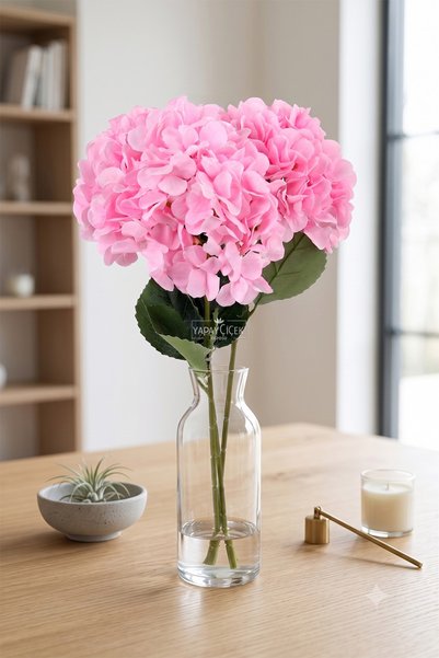 Yapay Çiçek Deposu Yapay Çiçek Oasis Ortanca Dalı 67 cm Pembe