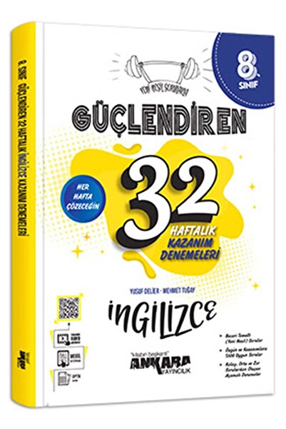 Ankara Yayıncılık ANKARA 8.SINIF GÜÇLENDİREN 32 HAFTALIK İNGİLİZCE KAZANIM DE...