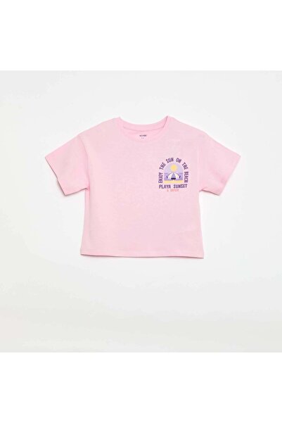 KIABI Loose-fit T-shirt with back & chest print PINK
