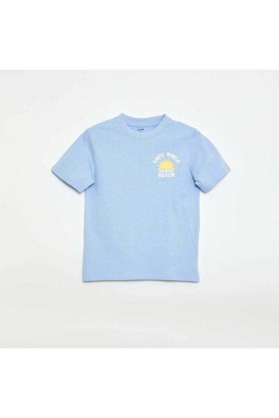 KIABI Printed Front and Back Short-Sleeve T-Shirt BLUE
