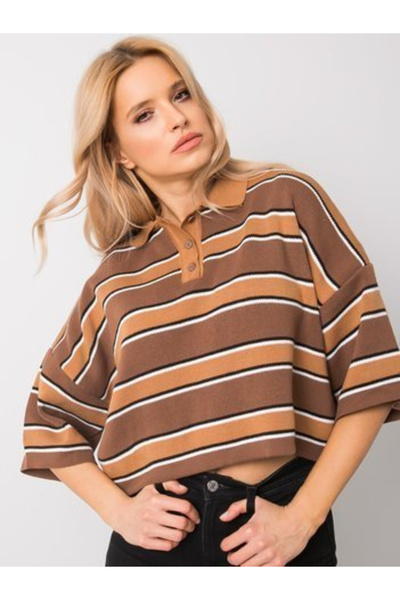 rue parıs Bluza Dama, RUE PARIS, Acril, Maneca scurta, Maro, model 269-BZ-155...