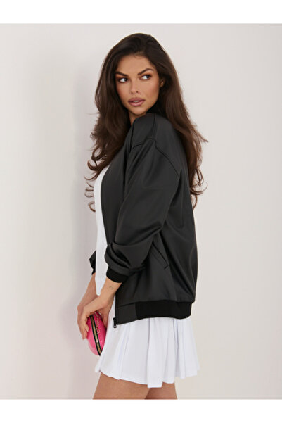 LAKERTA Women's Jacket, LAKERTA, Polyester, Tunic collar neckline, Black, mod...