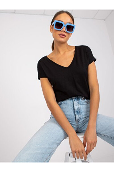 Basic Feel Good Tricou Dama Mini, Decolteu in V, BASIC FEEL GOOD, Negru Casua...