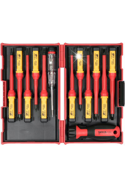 yato Șurubelnițe izolate plate PH PZ TORX, set de 13 piese