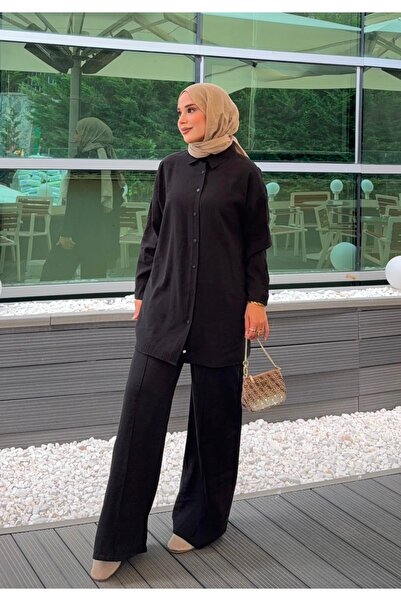 nurvina modest wear Παντελόνι από ύφασμα Silk Modal, Καλοκαιρινό Σετ Δύο Τεμα...