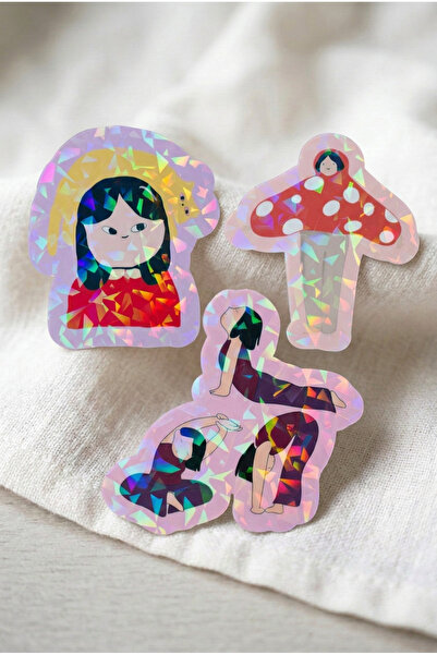 Plumie Hologramlı Laminasyonlu Estetik Sticker Seti 3’lü
