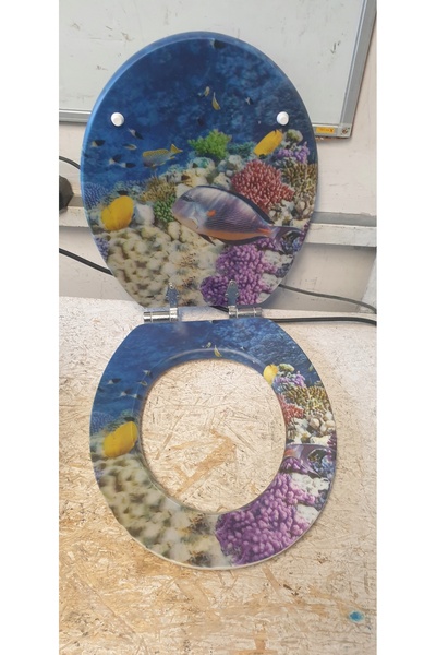 Wenko Scaun de birou FISH, MDF, WENKO, cu motiv pește, universal
