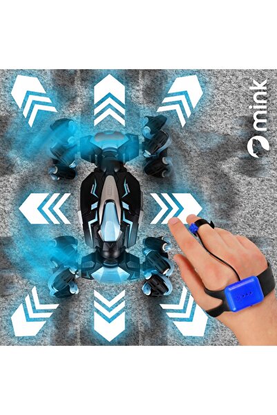 Minkingden Mașină RC telecomandată cu control prin gesturi, cu lumini LED, 4x4