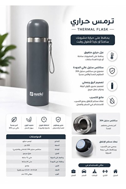 Nuziku Nuzki Brand Stainless Steel Thermal Mug/Cup/Thermos.