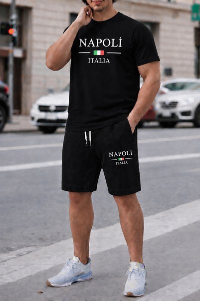 SILATU Unisex Napoli Printed Shorts T-Shirt Set