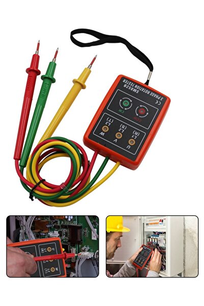 NO BRAND Contor tester de secvență de rotație a fazelor Fazometru 3 faze AC S...
