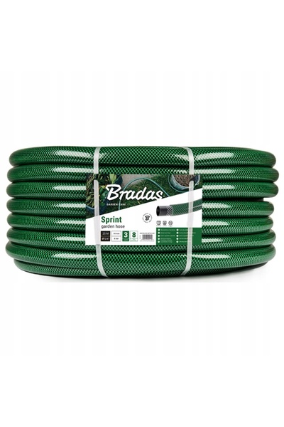 Bradas Furtun de grădină 5/4 " SPRINT armat cu 3 straturi, verde, 25m