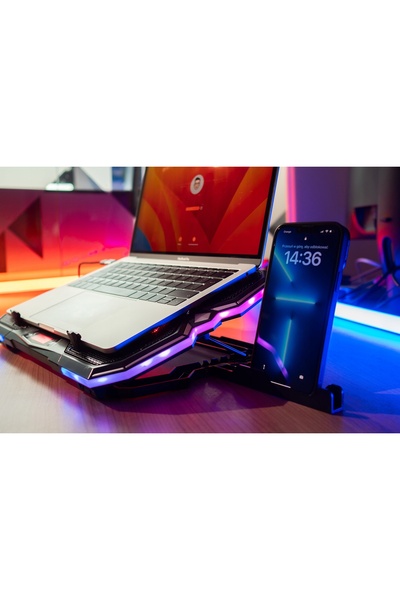 NO BRAND Suport răcitor pentru laptop gaming 9-17'' LED RGB 2x USB
