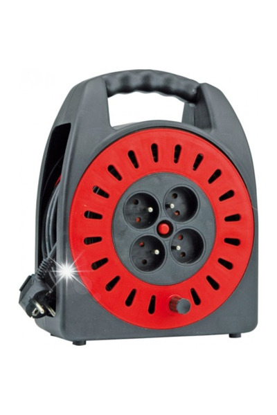 Vorel Prelungitor cu tambur 30m, 4 prize, IP20, 230V, 16A, putere de sarcină ...