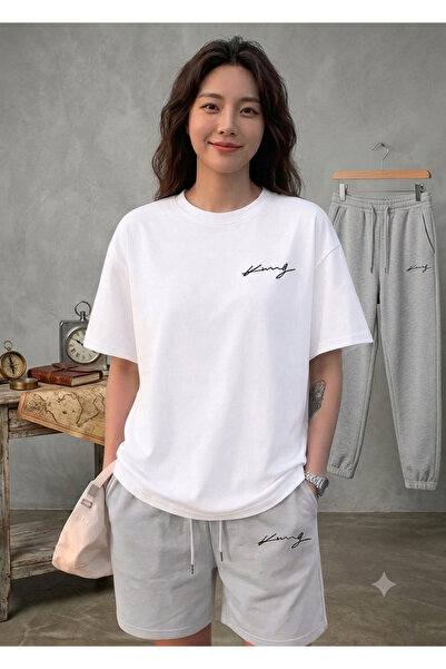 CLOTHES33 T-Shirt, Sweatpants, Shorts 3-Piece Combination, Thin Summerwear, S...