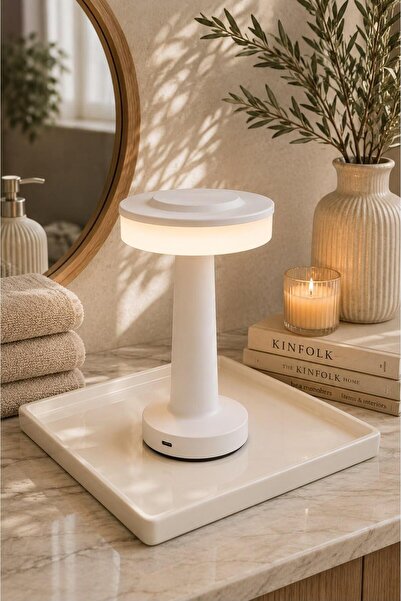 NEWNOW Aura Premium Kablosuz LED Masa Lambası Ev Otel Spa Restoran Kafe Dekor...