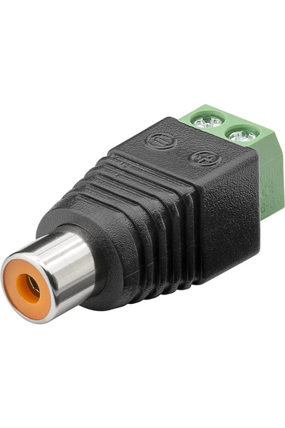 OEM RCA female plug, quick-connect with screw, terminal block type, Goobay 76741