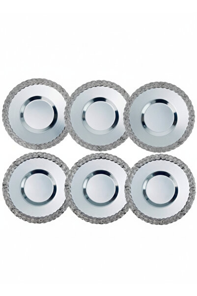 Simply Now Set de 6 farfurii de ceai din răchită premium - 12,5 cm din oțel i...
