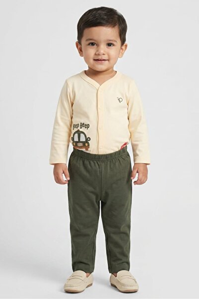 Popees Toddlers Boy 2 Pcs Embroidered Top And Pants Set, Multicolor