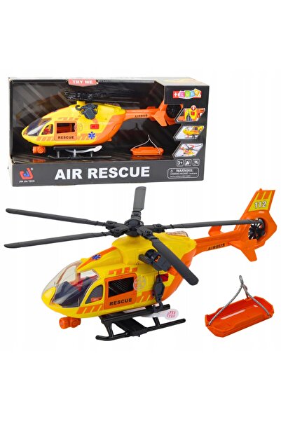 LeanToys ELICOPTER DE RESCUE AERIAN 1:12 - LUMINI, SUNTECE, FUNCTII DE TRANSPORT