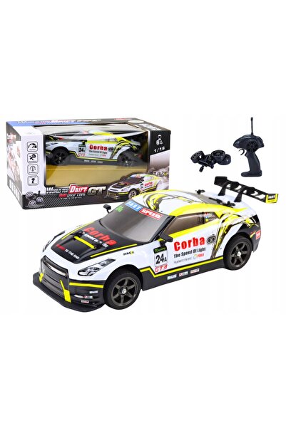 LeanToys Mașini Sportive RC 1:16 Drift Roți Interschimbabile Albe-Galbene