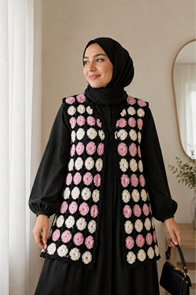ARTTMACRAME Hand Knitted Motif Floral Vest |   Vintage Elegance |   Handmade ...