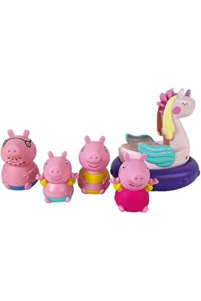 TOMY SOPRANO Set de baie Peppa Pig cu figurine și barcă pentru copii 18m+