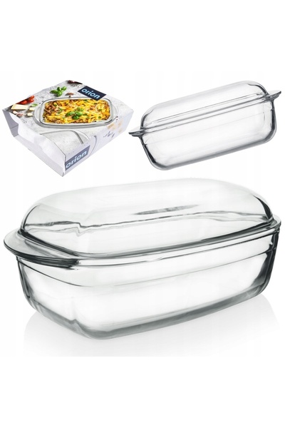Orionis Vas termorezistent cu capac pentru cuptor, din sticlă, ORION 32,5x19x...