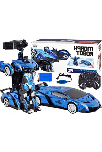 LeanToys Mașină-robot transformabilă R/C 1:10 Albastru Control prin gesturi