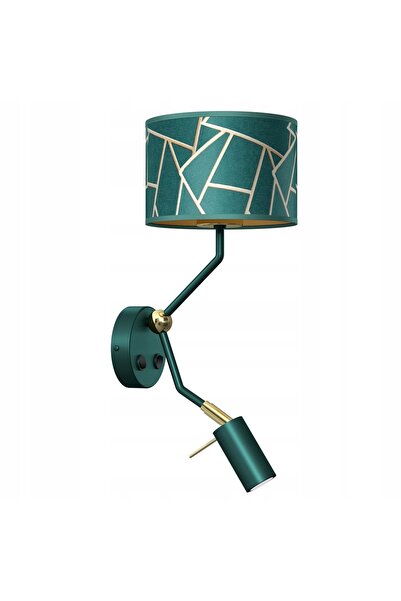 Milagros jewelry Aplica de perete ZIGGY VERDE Auriu/Verde sticlă 1x E27 + 1x ...