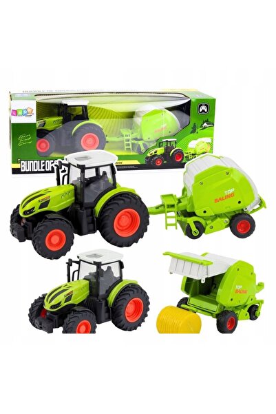 LeanToys Tractor Agricol Telecomandat RC cu Presă pentru Baloturi 1:24