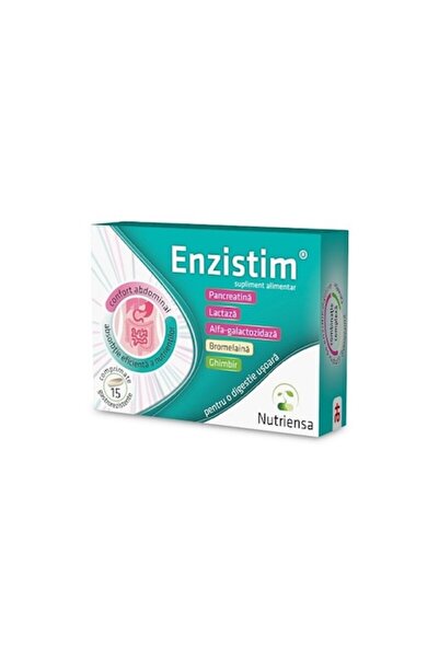 Nutries Enzistim supliment alimentar, pentru o digestie mai ușoară, 15 compri...