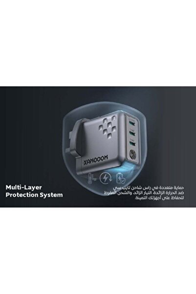 MOOGMAX Type-C charger head with three Type-C ports. Fish Type C with GaN tec...