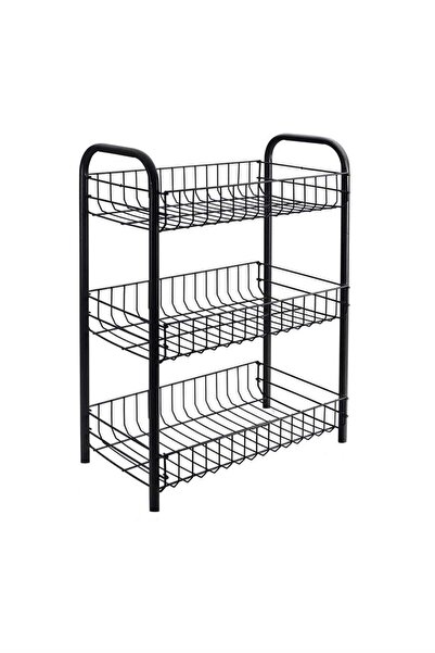 Metaltex 3 Katlı Metal Raf (Tapalı)