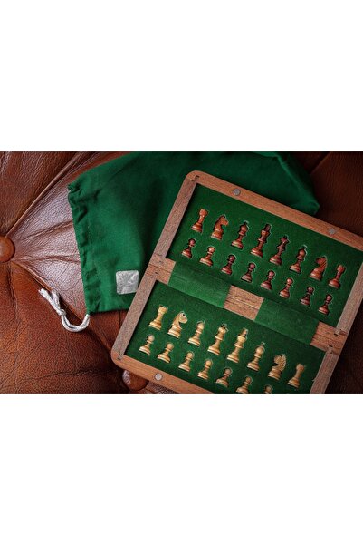 Sunrise Chess & Games Ξύλινο μαγνητικό μίνι σετ σκάκι με ενσωματωμένη σκακιέρα