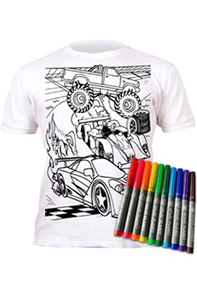 OEM Splat Planet Πλενόμενο T-Shirt Ζωγραφικής "Cars" με Μαρκαδόρους (7-8 Ετών)