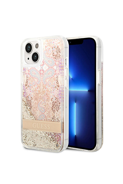 OEM Guess Liquid Glitter Paisley Gold Collection Θήκη προστασίας από σιλικόνη...