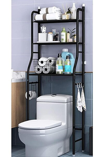Generic Cast Iron Bathroom Storage Rack – Floor Mounted Tiered Shelf with Gol...