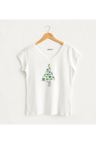 Kidilia Heart Tree Christmas Design Tshirt - Size: XS