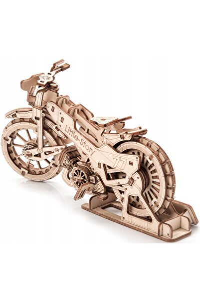 Little Story Jucărie din lemn Motocicletă 3D din șurubelniță (115 piese)