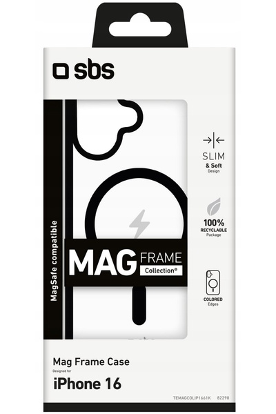 SBS Husă Mag Frame pentru Apple iPhone 16 Negru