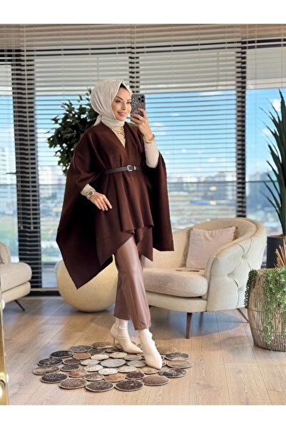 KEYMOOD 36840 بونشو تريكو بحزام بني