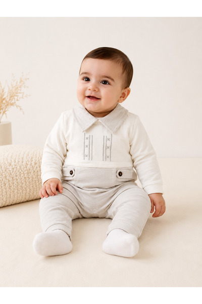 Baby Gift Elegant Newborn Baby Romper with Formal Design