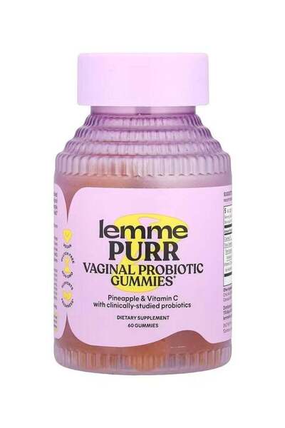 Lemme , Purr, Vaginal Probiotic Gummies, Pineapple, 60 Gummies