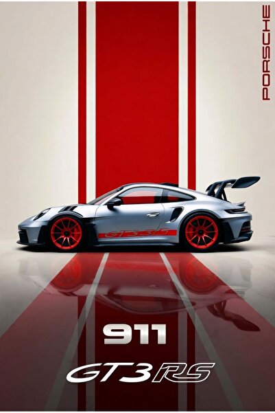 ÖZ DİGİTAL 911 GT3 RS Premium Poster – Spor Araba Duvar Dekoru – Modern Çerçe...